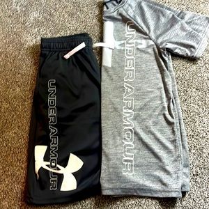 UA-Under Armour Boys size 11/12 athletic outfit perfect condition